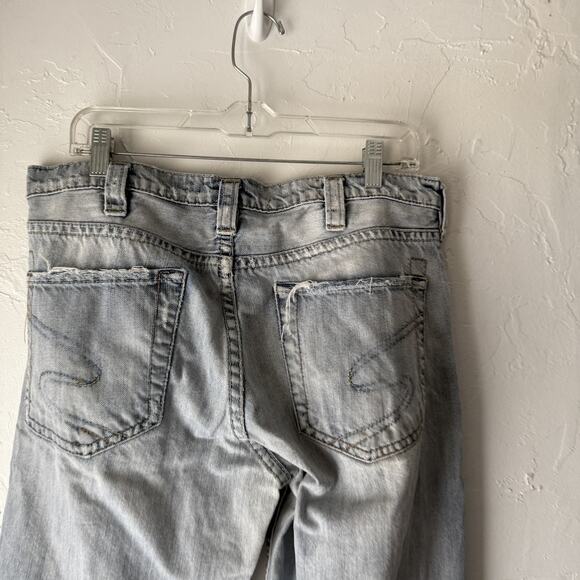 Silver Jeans Jeans Mens 34x34 Straight Leg Distressed Denim Light Wash Pants‎ - Picture 8 of 10